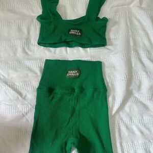 Daily Drills Biker Short Set - Kelly Green